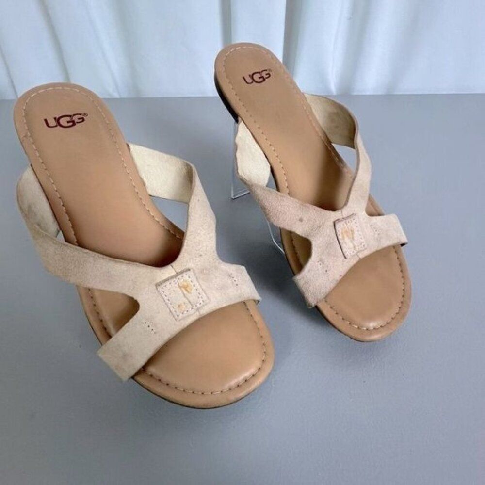 UGG WOMENS SANDALS TAN SIZE 6 - Picture 2 of 9